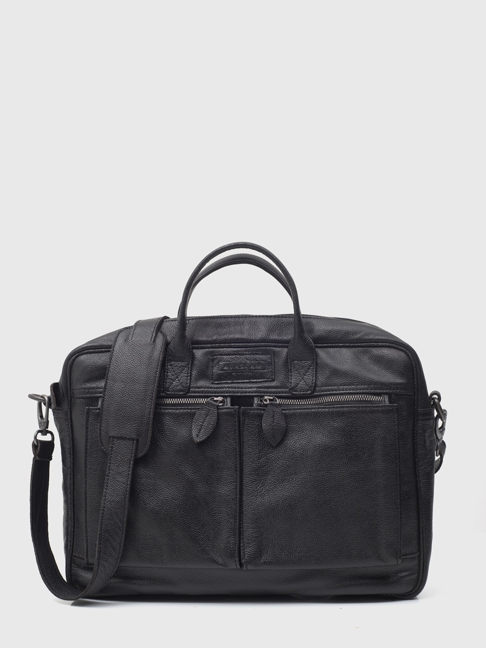 Steve Black Leather Briefcase